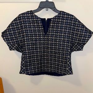 J.Crew Wool Houndstooth Top